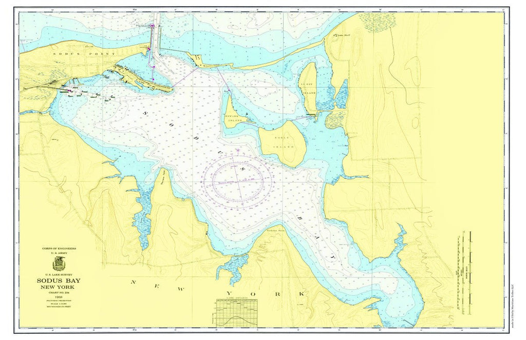 Sodus Bay, New York Chart Placemat - Maritime Tribes USALaminated Placemat