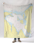 Sodus Bay, NY Nautical Chart Blanket - Maritime Tribes USABlanket