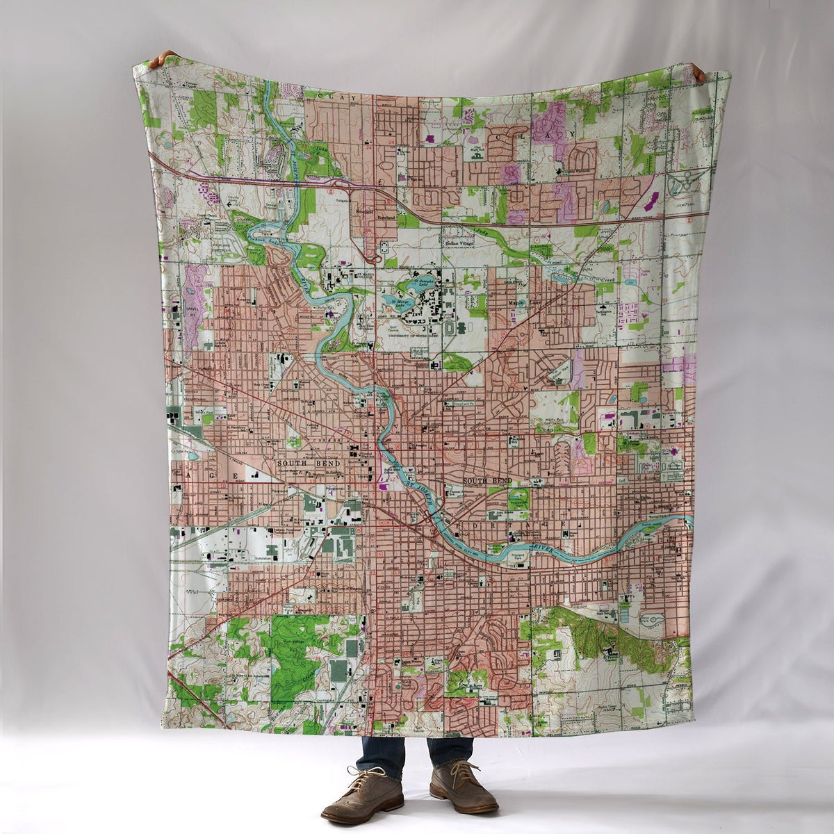 South Bend / Notre Dame Map Blanket - Maritime Tribes USABlanket