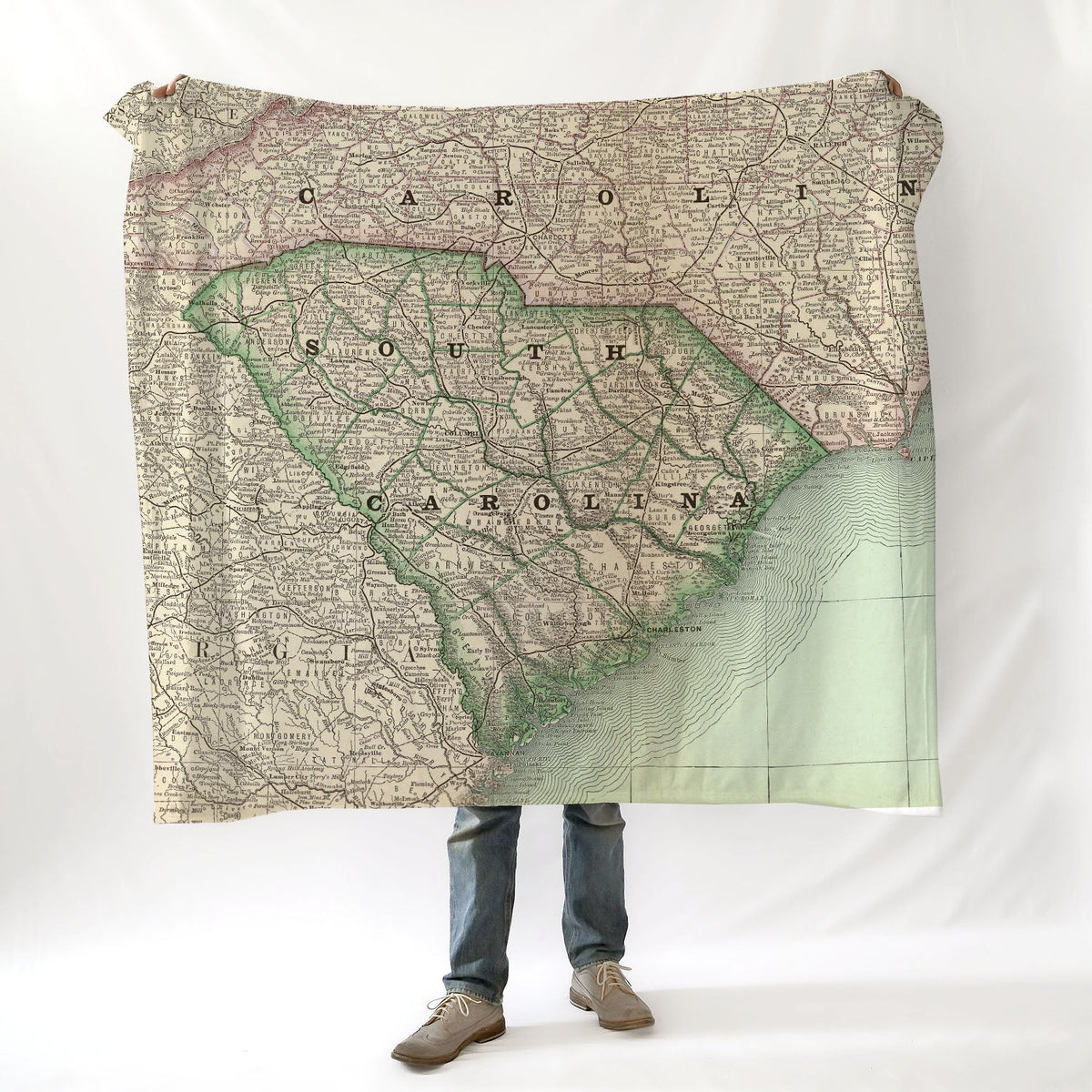 South Carolina Antique State Map (Charleston) Blanket - Maritime Tribes USABlanket