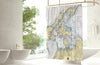 Southold, North Fork, NY Nautical Chart Shower Curtain - Maritime Tribes USAShower Curtain