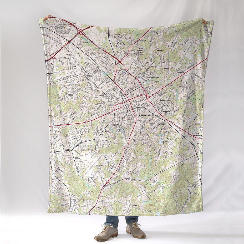 Spartanburg Modern Topo Blanket - Maritime Tribes USABlanket