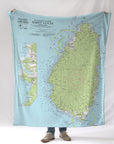 St Lucia, Caribbean, Nautical Chart Blanket - Maritime Tribes USA