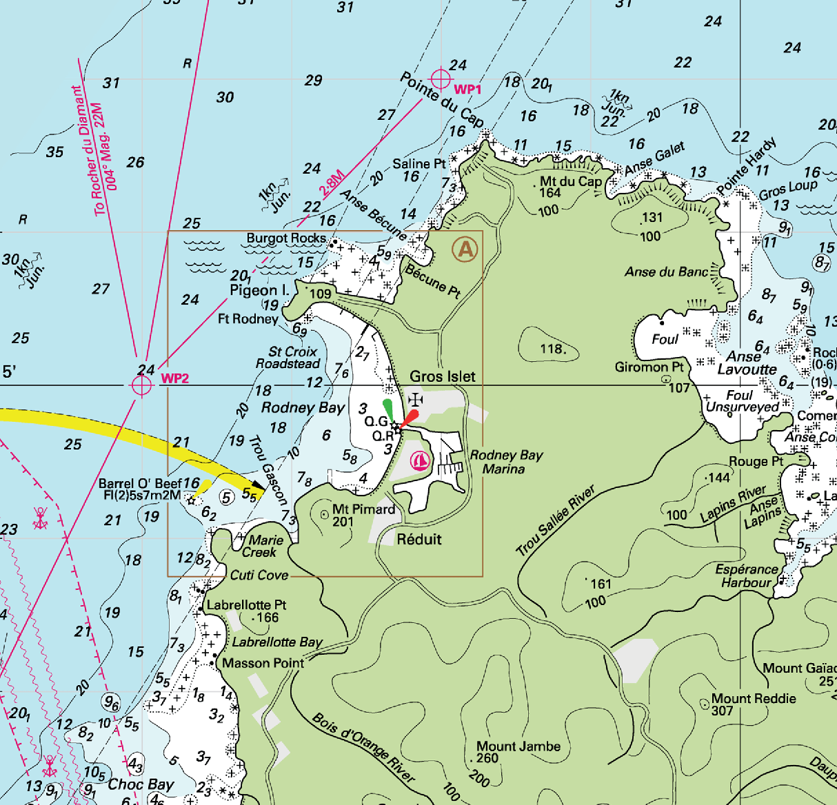St Lucia, Caribbean, Nautical Chart Quick-Dry Towel - Maritime Tribes USA