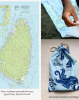 St Lucia, Caribbean, Nautical Chart Quick-Dry Towel - Maritime Tribes USA