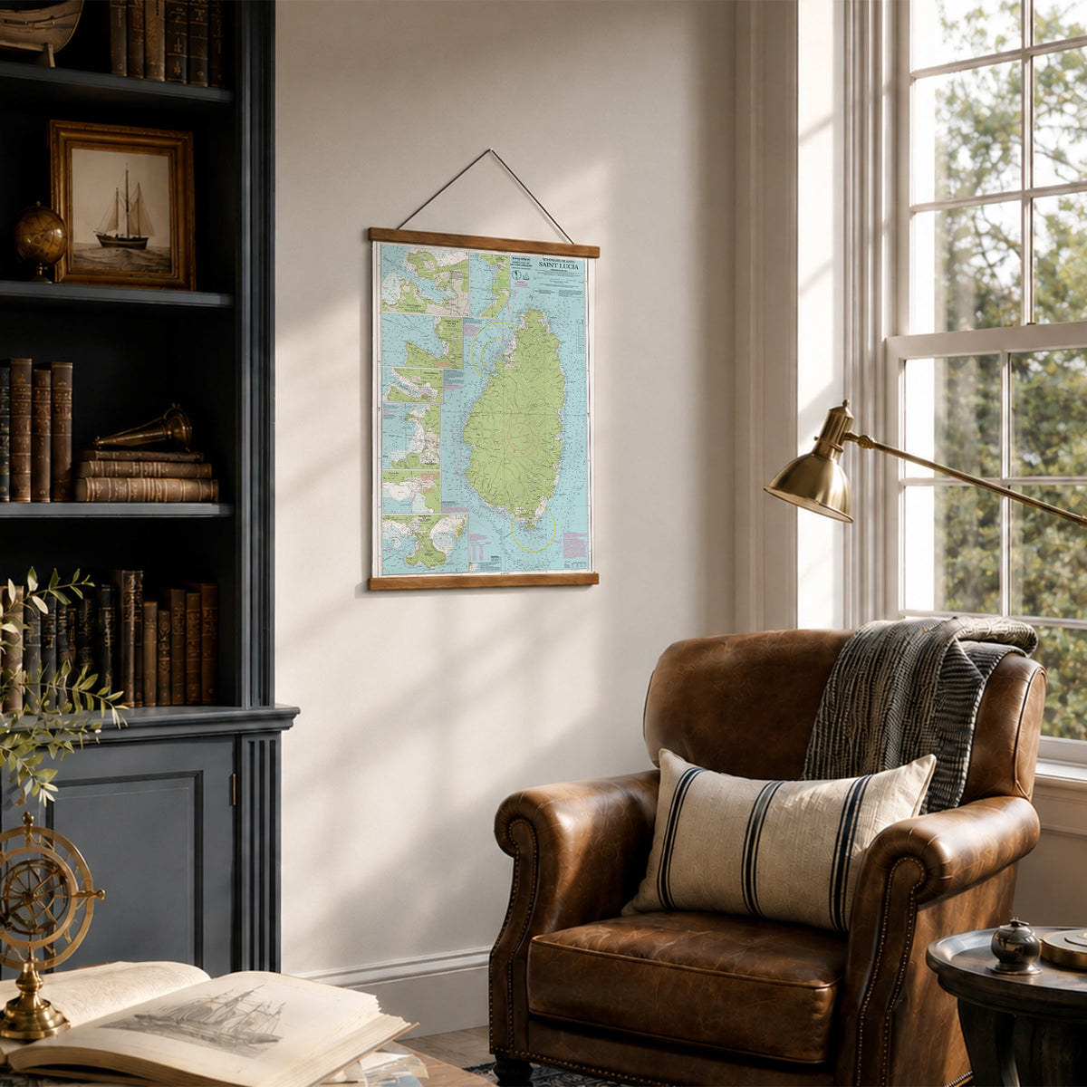 St. Lucia Nautical Chart Canvas Wall Scroll - Maritime Tribes USA