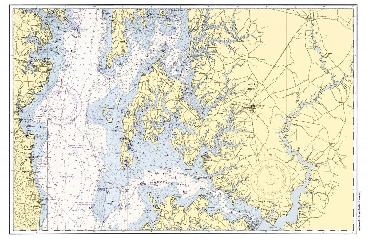 St. Michaels, Maryland Chart Placemat - Maritime Tribes USALaminated Placemat