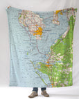St. Petersburg / Tampa Chart, FL. Topo Map Blanket - Maritime Tribes USABlanket