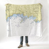Stony Creek to Thimble Islands, CT Nautical Chart Blanket - Maritime Tribes USABlanket