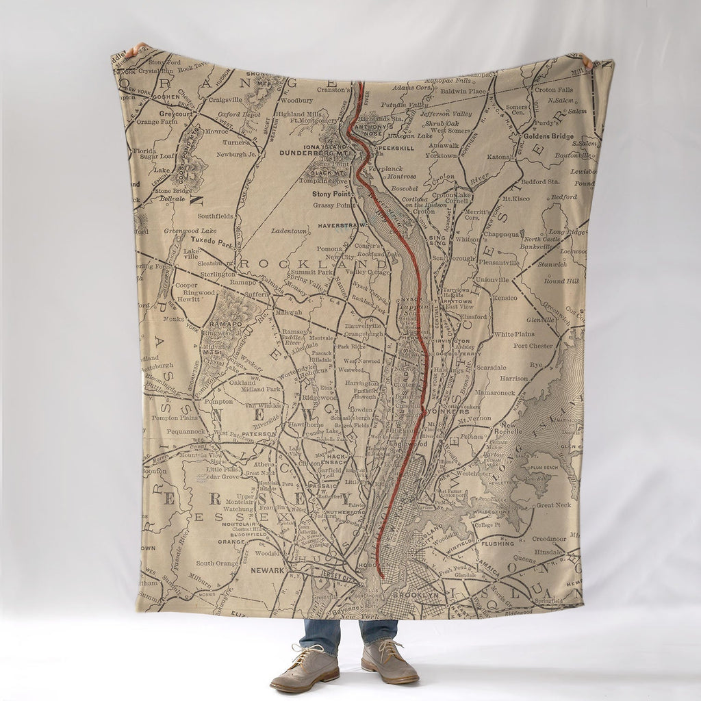 Stony Point to Kings antique map Blanket - Maritime Tribes USABlanket