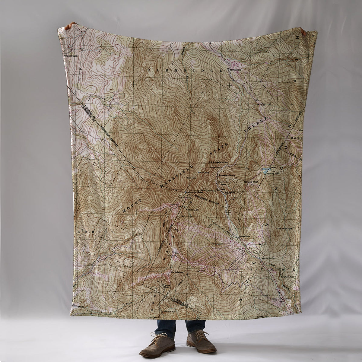 Stowe, Vermont Vintage Topographic Map Blanket | VT Mountain Throw - Maritime Tribes USABlanket