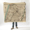 Sunnyside Park -Hudson River, NY, Antique 1891 Map Blanket - Maritime Tribes USABlanket
