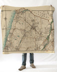 Sunnyside Park -Hudson River, NY, Antique 1891 Map Blanket - Maritime Tribes USABlanket