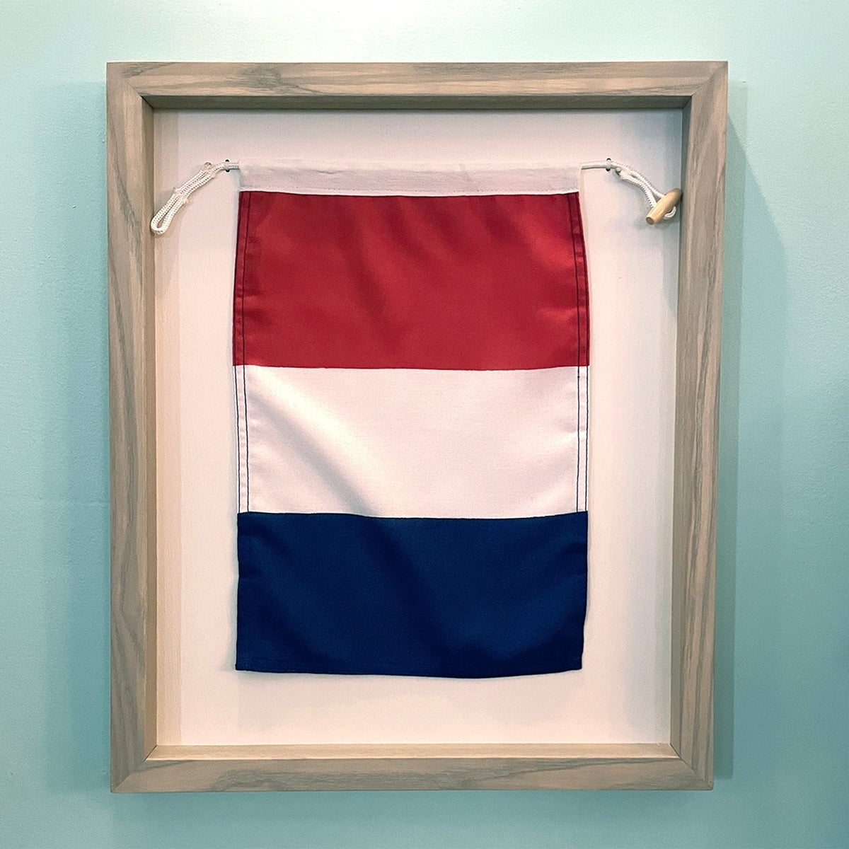 "T" Nautical Flag in Glass-Free Shadow Box Frame - Maritime Tribes USA