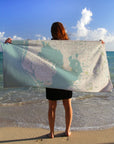 Tampa / Clearwater Sea Glass Style Map Quick Dry Towel - Maritime Tribes USATowel