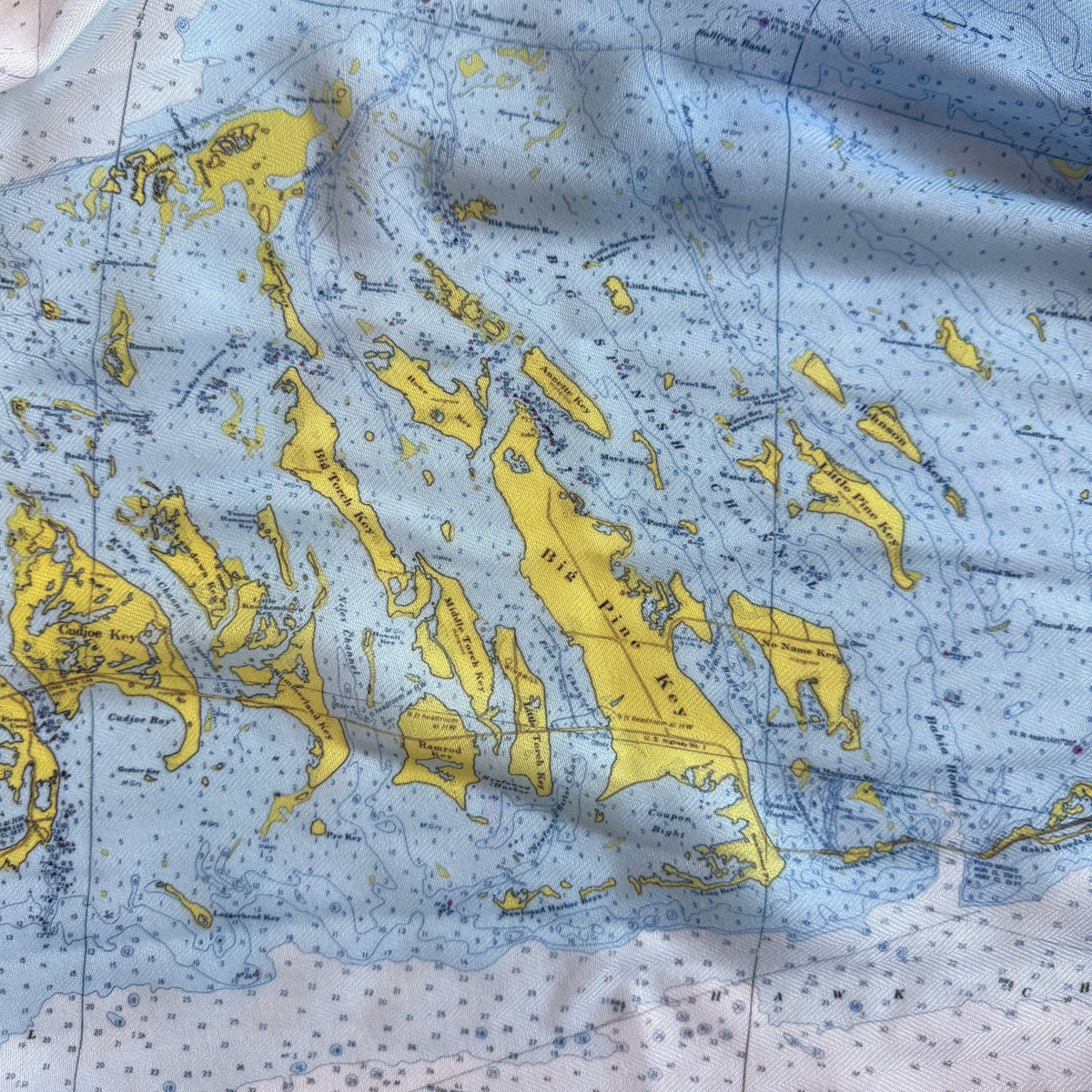 The Florida Keys (Key West to Key Largo) Nautical Map Scarf - Maritime Tribes USAScarf