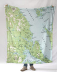 Thorne Bay AK Topographic Map Blanket - Maritime Tribes USABlanket