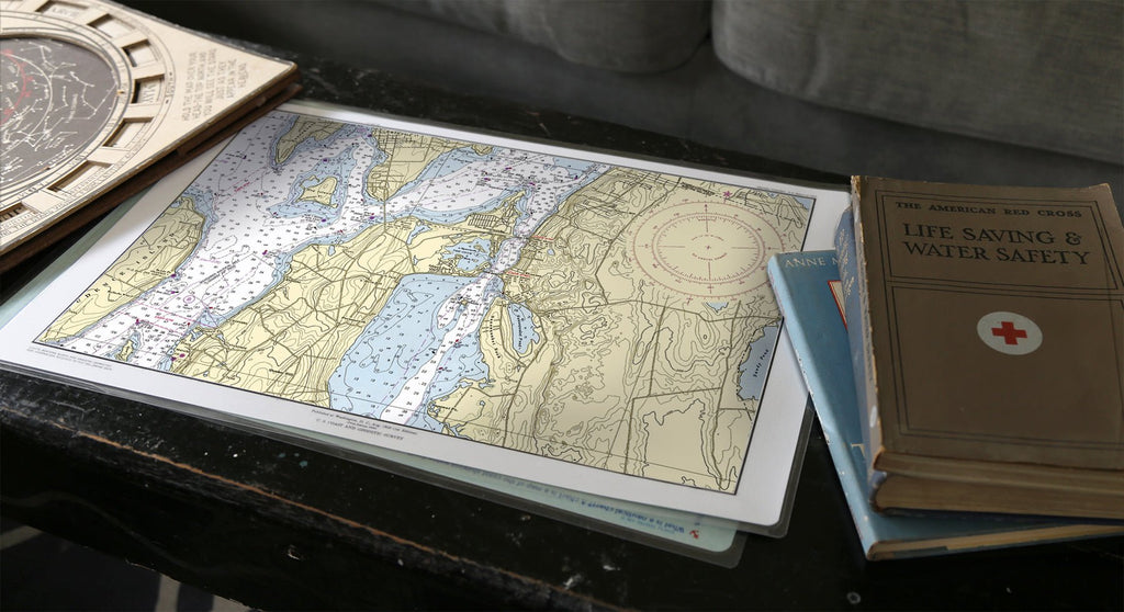 Tiverton, RI Chart Placemat - Maritime Tribes USALaminated Placemat