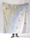 Tybee island to Doboy Sound GA Modern Chart Blanket - Maritime Tribes USABlanket