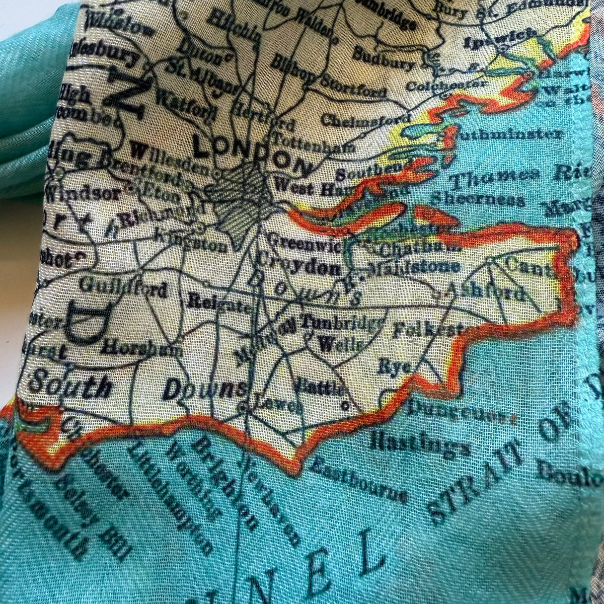 U.K. Vintage Map Scarf - Maritime Tribes USA