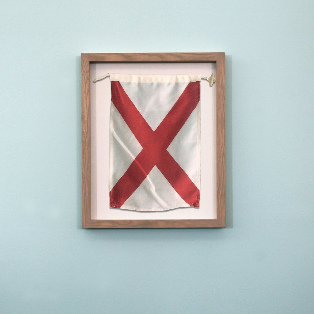 "V" Nautical Flag in Glass-Free Shadow Box Frame - Maritime Tribes USA
