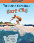 Vintage Surf Poster - 22" x 28" - Customized to your town - Maritime Tribes USA
