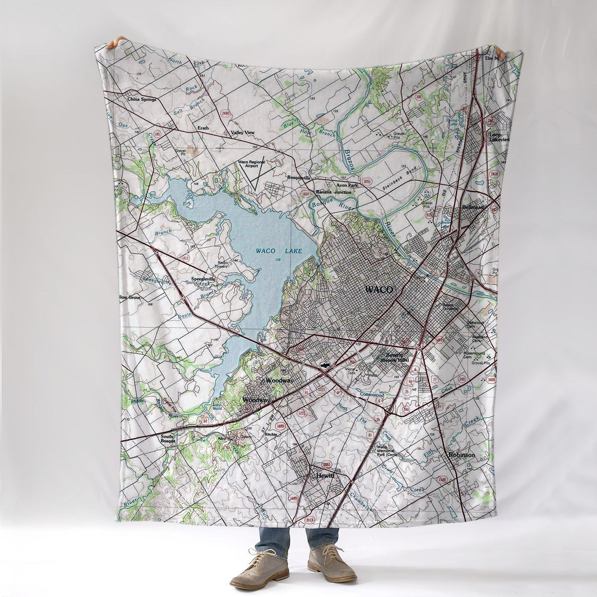 Waco TX Topo Blanket - Maritime Tribes USABlanket