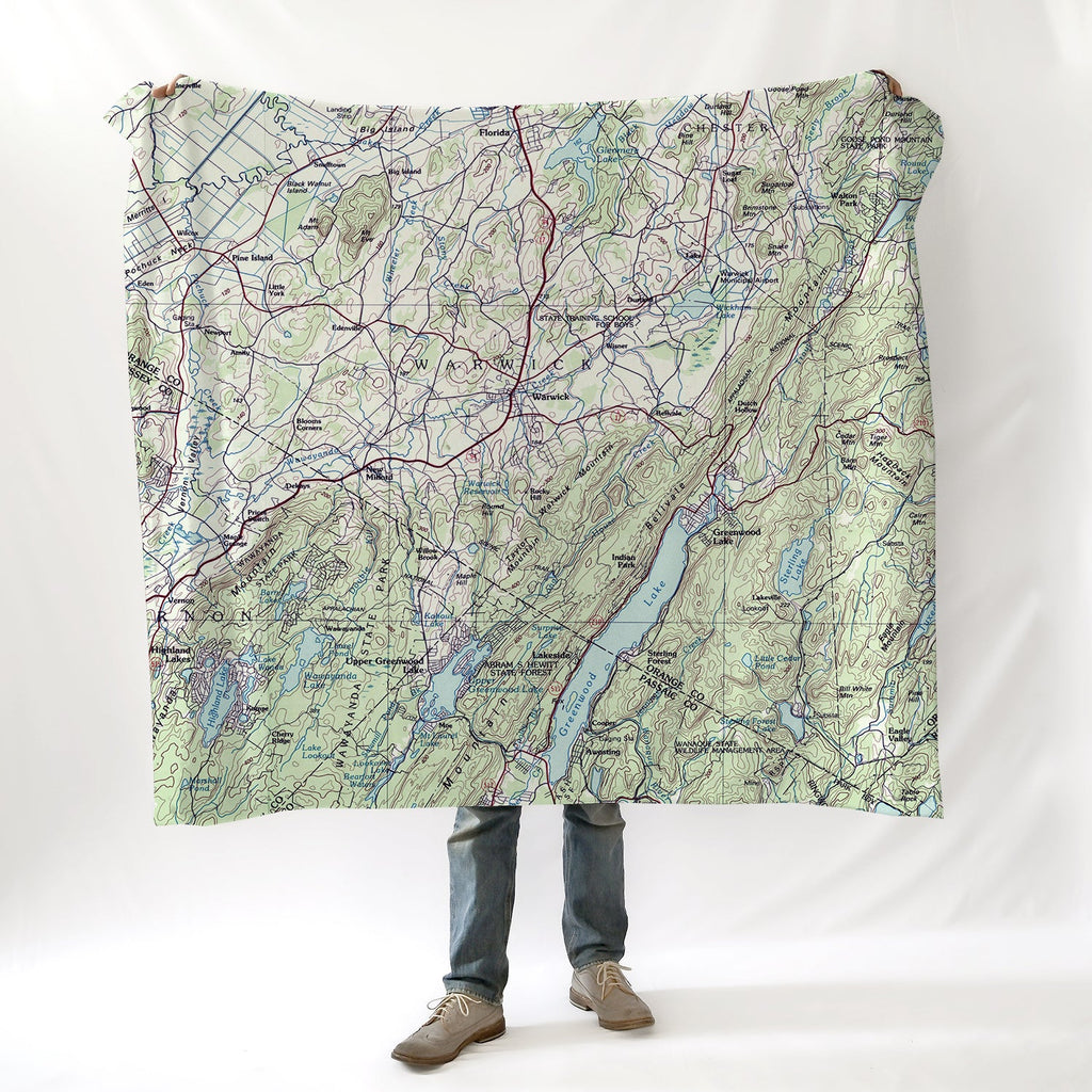 Warwick, New York Topographical Map Blanket - Maritime Tribes USABlanket