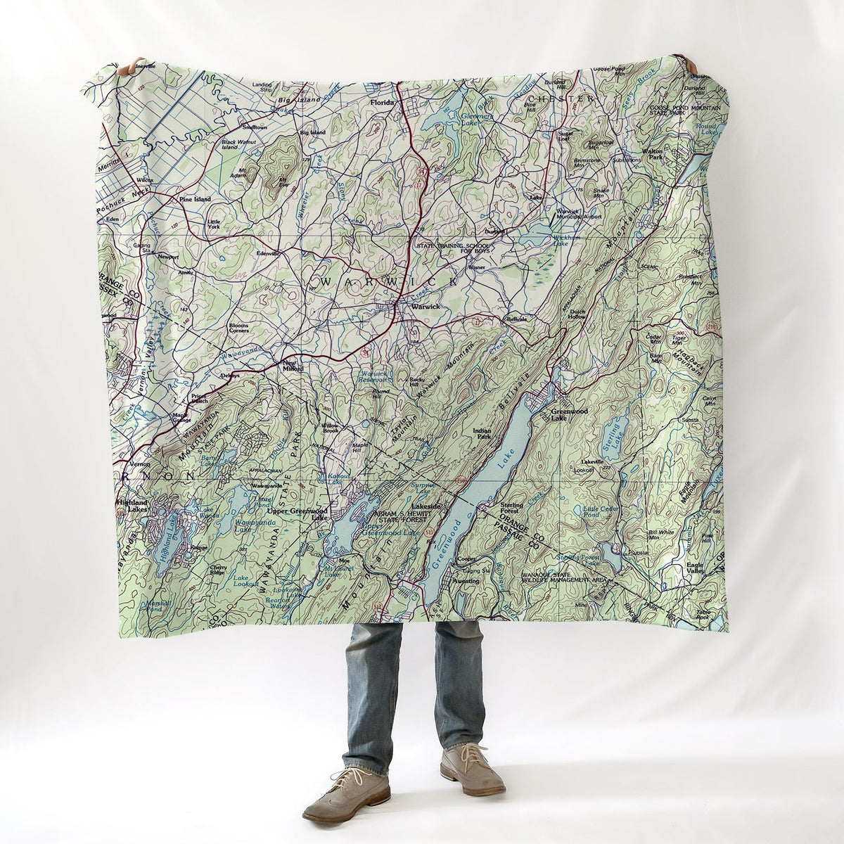 Warwick, New York Topographical Map Blanket - Maritime Tribes USABlanket