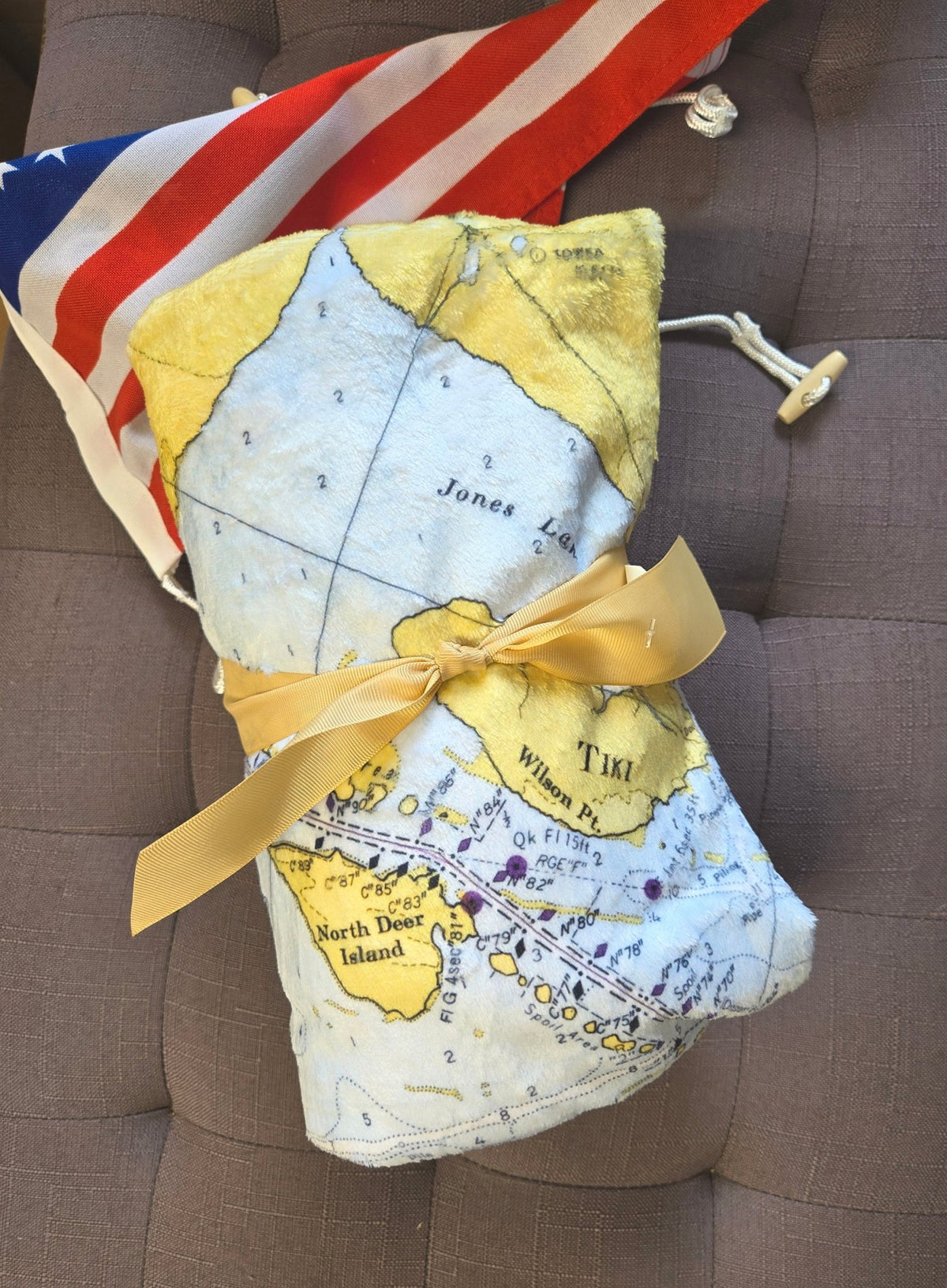 West Galveston Bay, TX Vintage Nautical Chart Blanket - Maritime Tribes USABlanket