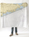 West Hampton, Long Island, NY - Nautical Chart Blanket - Maritime Tribes USABlanket