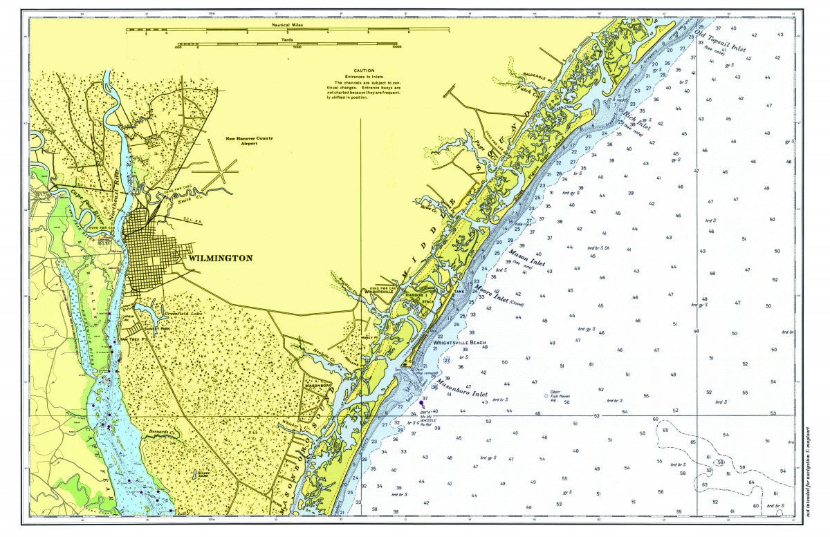 Wilmington, North Carolina Chart Placemat - Maritime Tribes USALaminated Placemat
