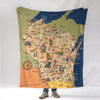 Wisconsin State Pictorial Map Blanket - Maritime Tribes USABlanket