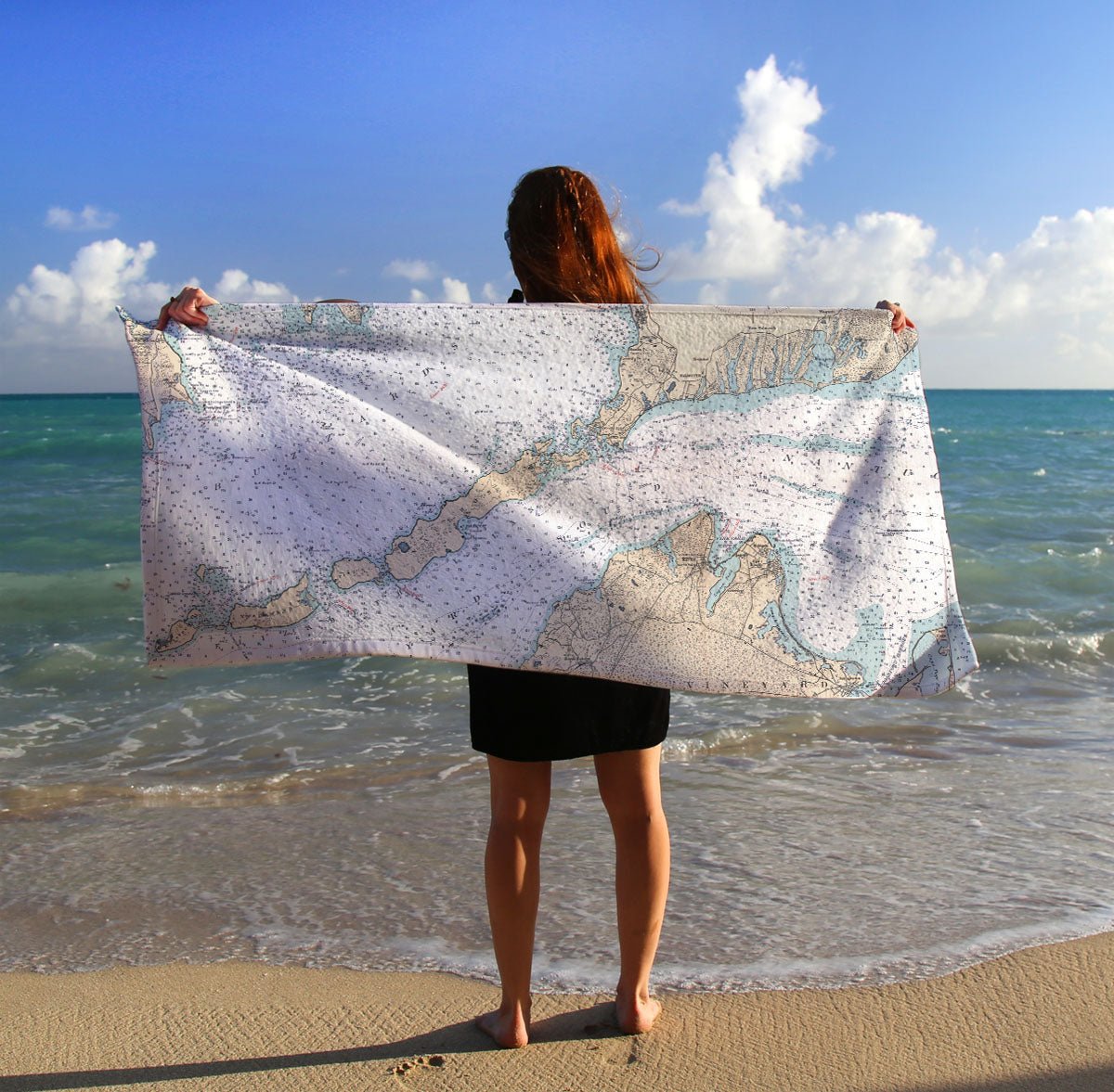 Woods Hole to Cuttyhunk Nautical Chart Quick Dry Towel - Maritime Tribes USATowel