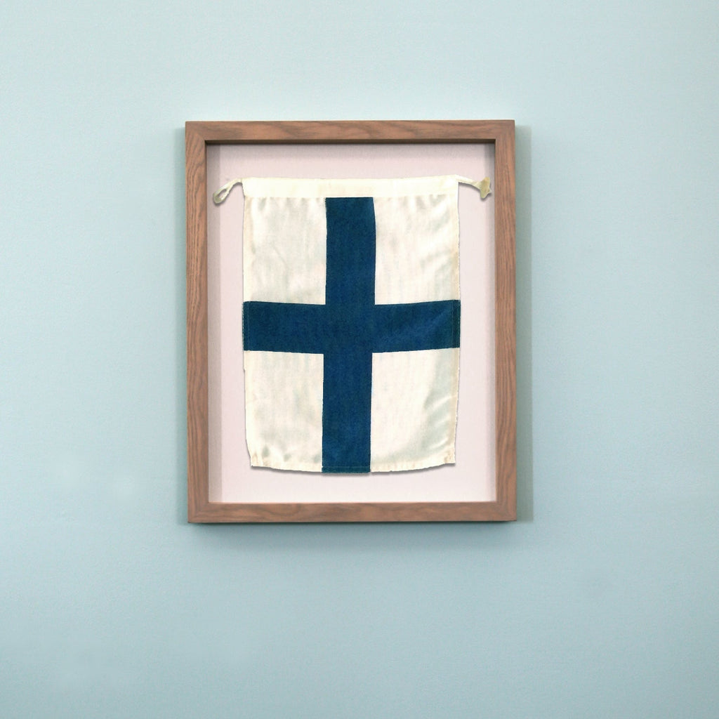 "X" Nautical Flag in Glass-Free Shadow Box Frame - Maritime Tribes USA