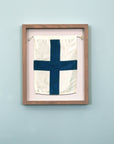 "X" Nautical Flag in Glass-Free Shadow Box Frame - Maritime Tribes USA