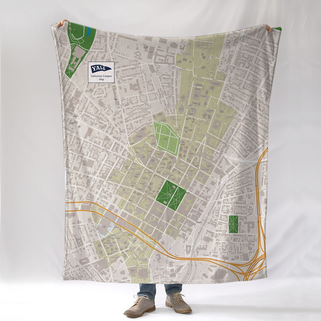 Yale University Campus Map Blanket - Maritime Tribes USABlanket