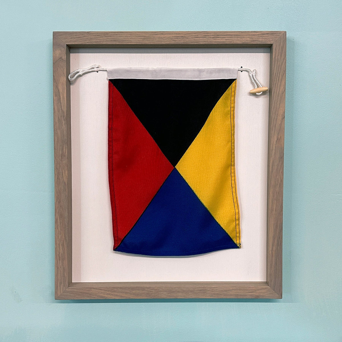 "Z" Nautical Flag in Glass-Free Shadow Box Frame - Maritime Tribes USA