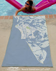 Marco Island, FL - Urban Earth Map Quick Dry Towel