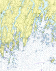 Boothbay Harbor to Pemaquid Neck (including Monhegan Island), ME Nautical Chart Shower Curtain