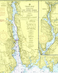 Thames River, CT Nautical Chart Shower Curtain