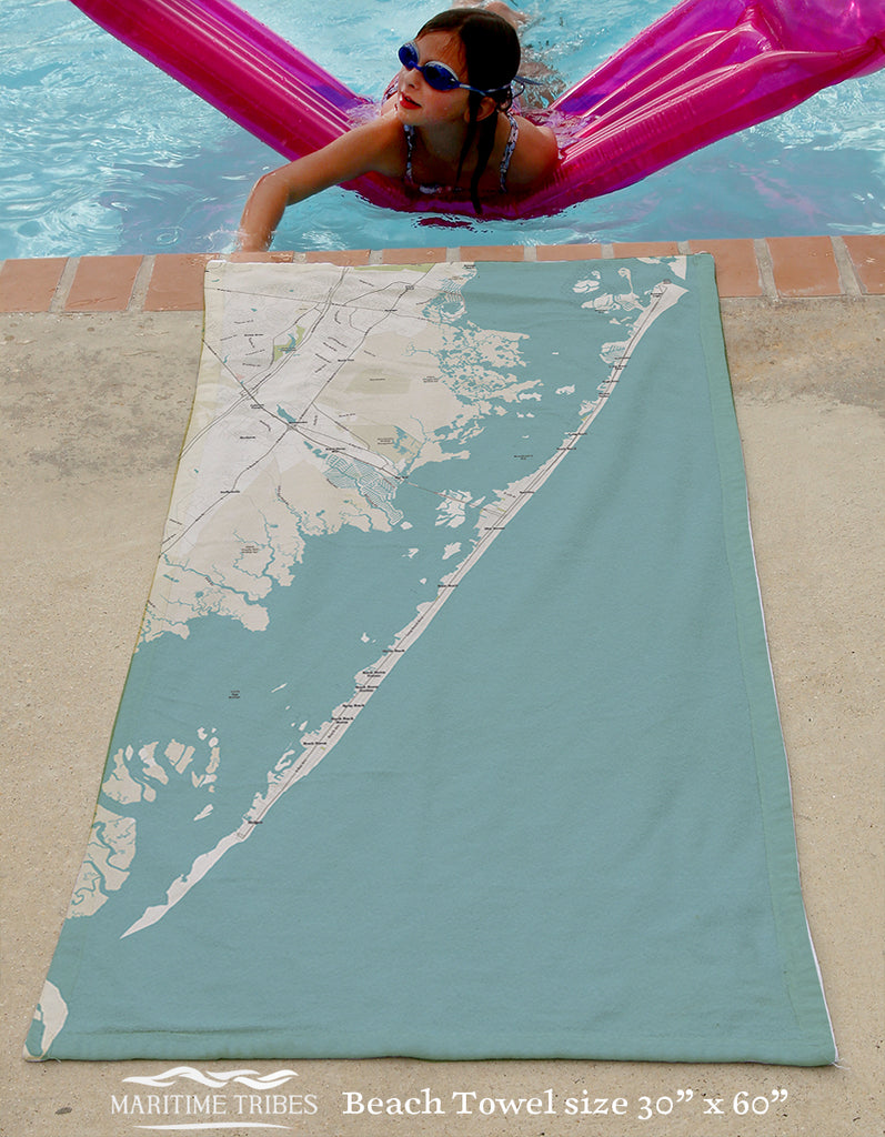 Long  Beach Island, NJ Sea Glass (with Labels) Quick Dry Towel