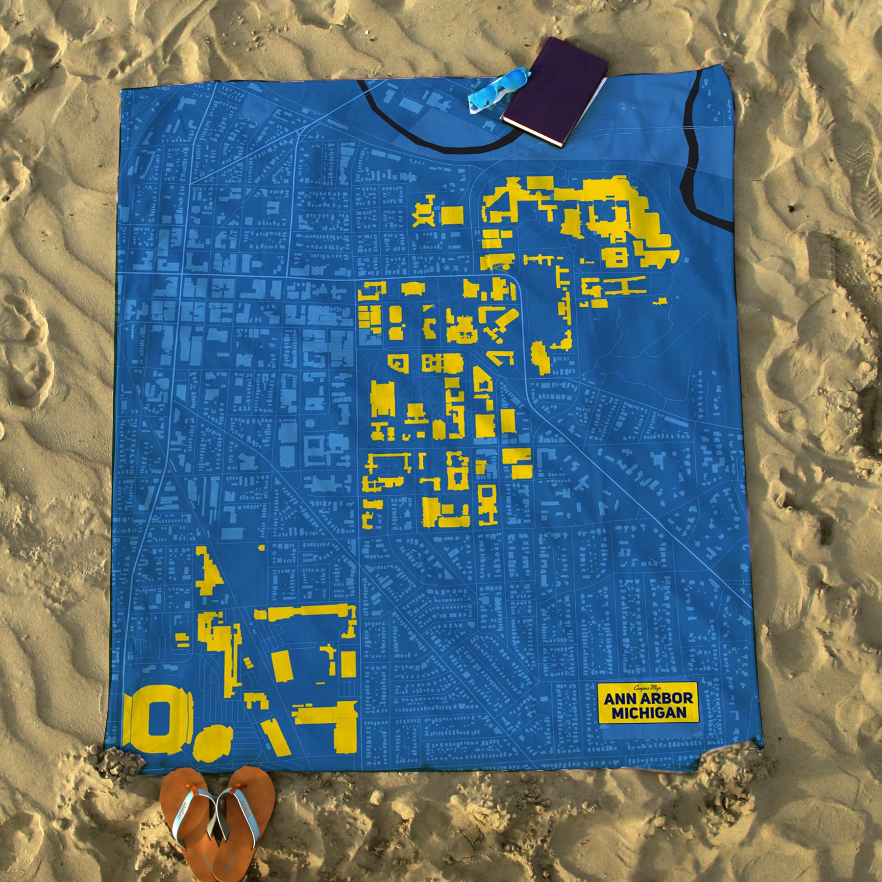 Ann Arbor Campus Map Blanket