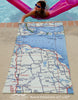Rogers City, MI Antique Map Quick Dry Towel