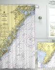 Ocean City to Cape May, NJ Chart Shower Curtain