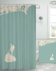 Coastal RI & Block Island,  Sea Glass Map Shower Curtain