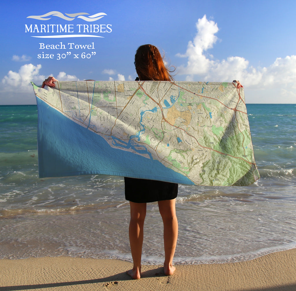Newport Beach CA Charted Territory Quick Dry Towel