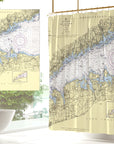 Western Long Island Sound Vintage Chart Shower Curtain
