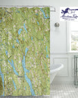 Bridgton, ME Vintage Topo Map Shower Curtain