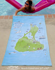 Block Island Celeste Map Quick Dry Towel